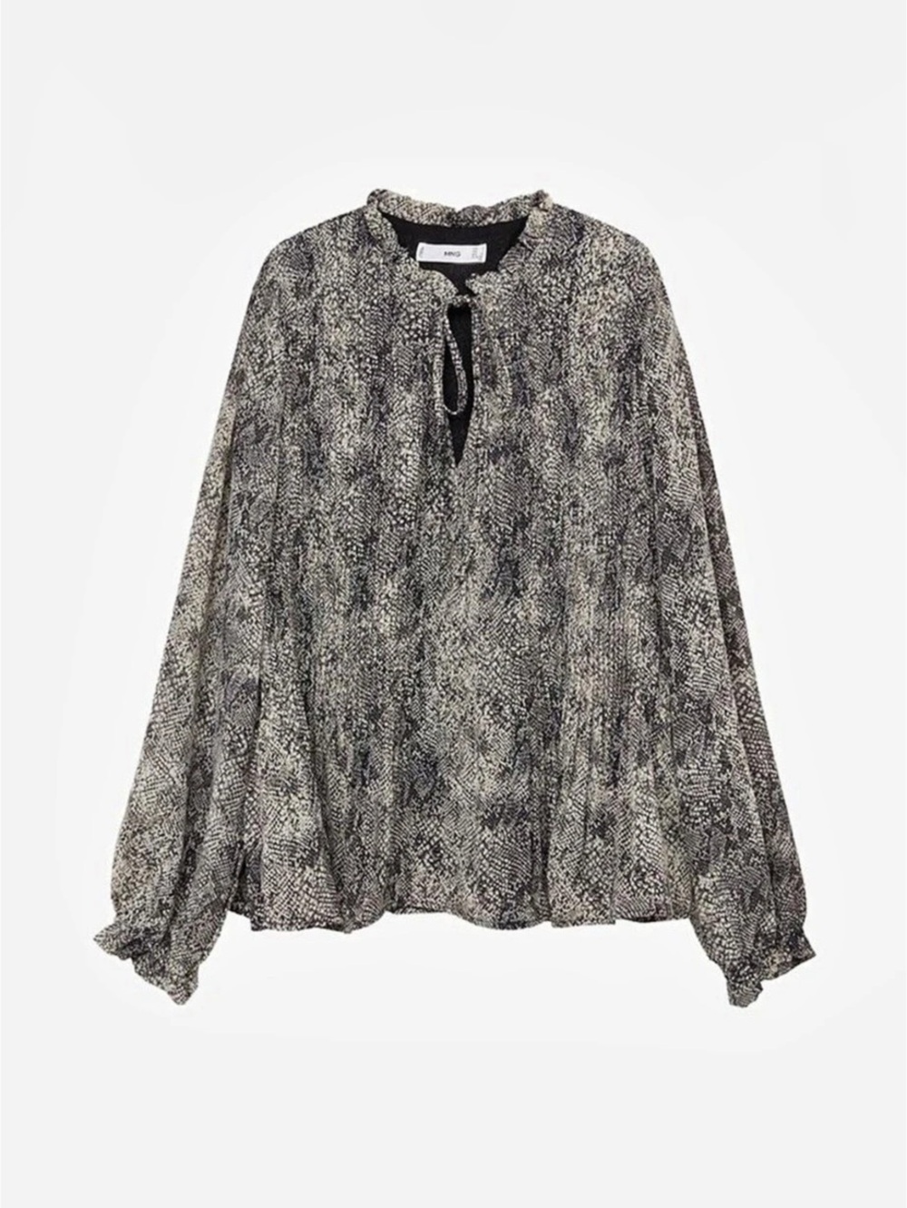 Mango Ruffle Blouse With Snake Print - Picture 9 of 10